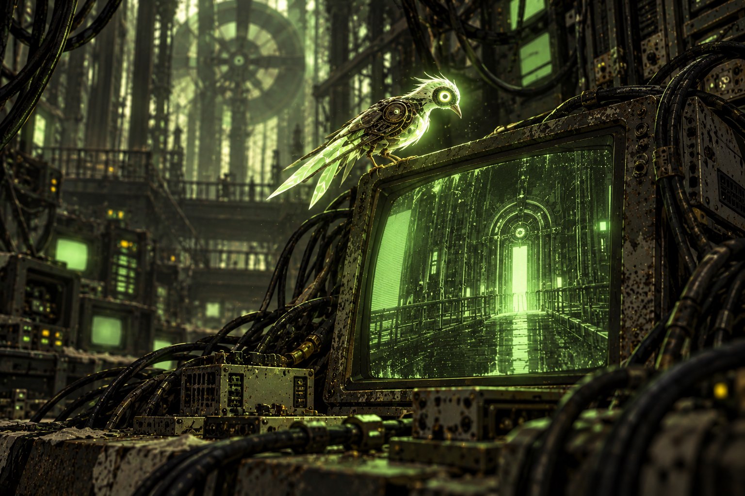 A room inside the network concept scene